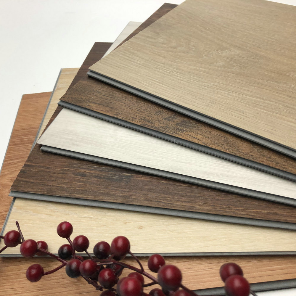 Grey Flat Hardwood Engineering SPC Floor